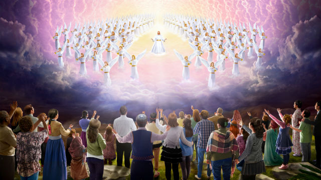 主再来时应该是驾着白云来,怎么还会道成肉身呢