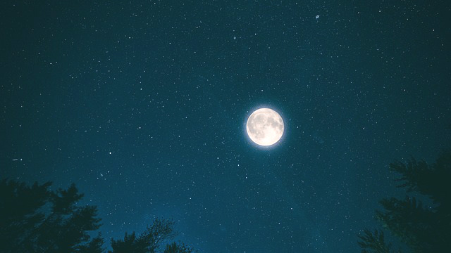 星空,月亮,夜晚