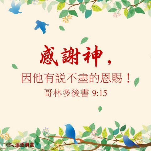 圣经金句-感谢神，因他有说不尽的恩赐