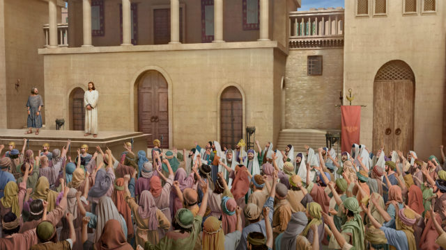 彼拉多公审主耶稣-法利赛人煽动百姓