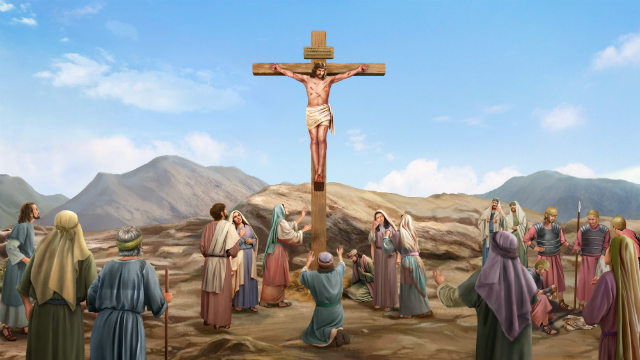 主耶稣被钉十字架图片