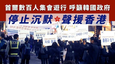 首尔数百人集会游行 呼吁韩国政府停止沉默声援香港
