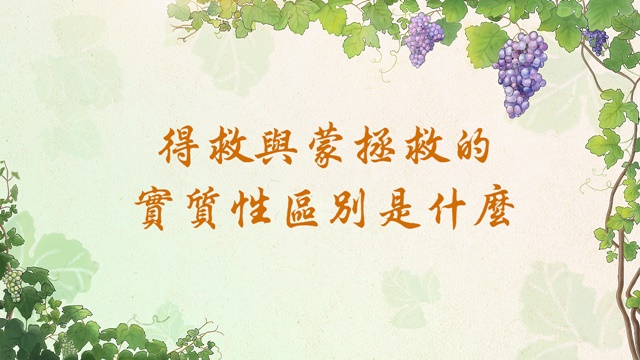 得救与蒙拯救的实质性区别是什么